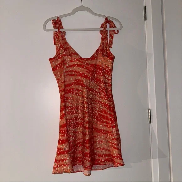 Monika the Label Alana Mini Slip Dress in Red Micro Floral - Picture 4 of 9